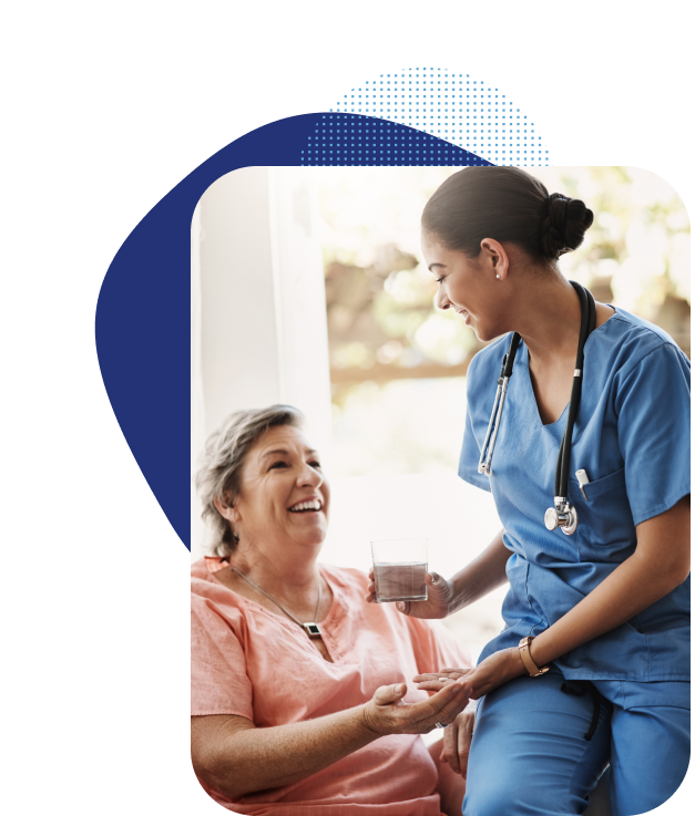 A nurse providing medical services to a patient.