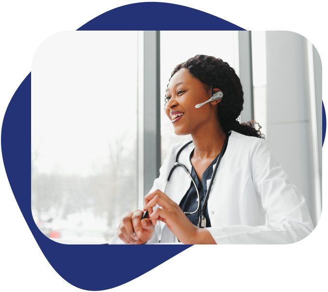 Operator providing information about telemedicine services to a patient
